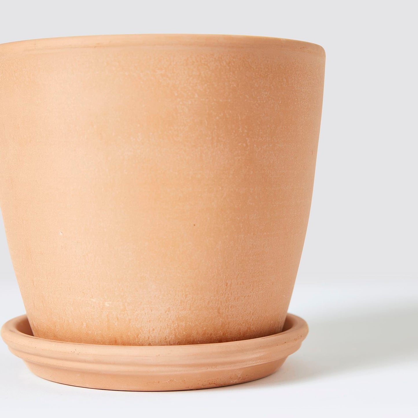 Terracotta egg pot with saucer