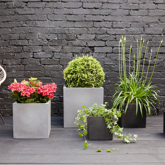 Fibrestone cube pot