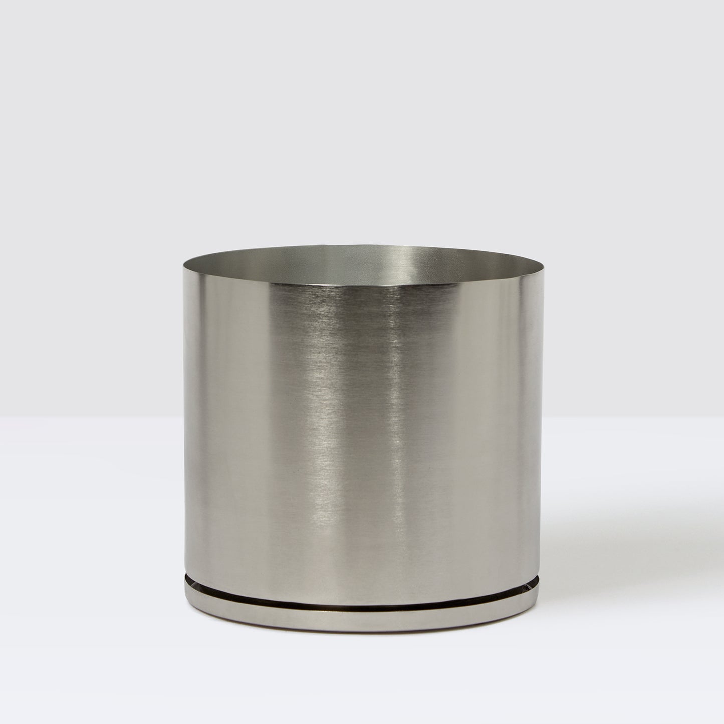 Brushed metal pot