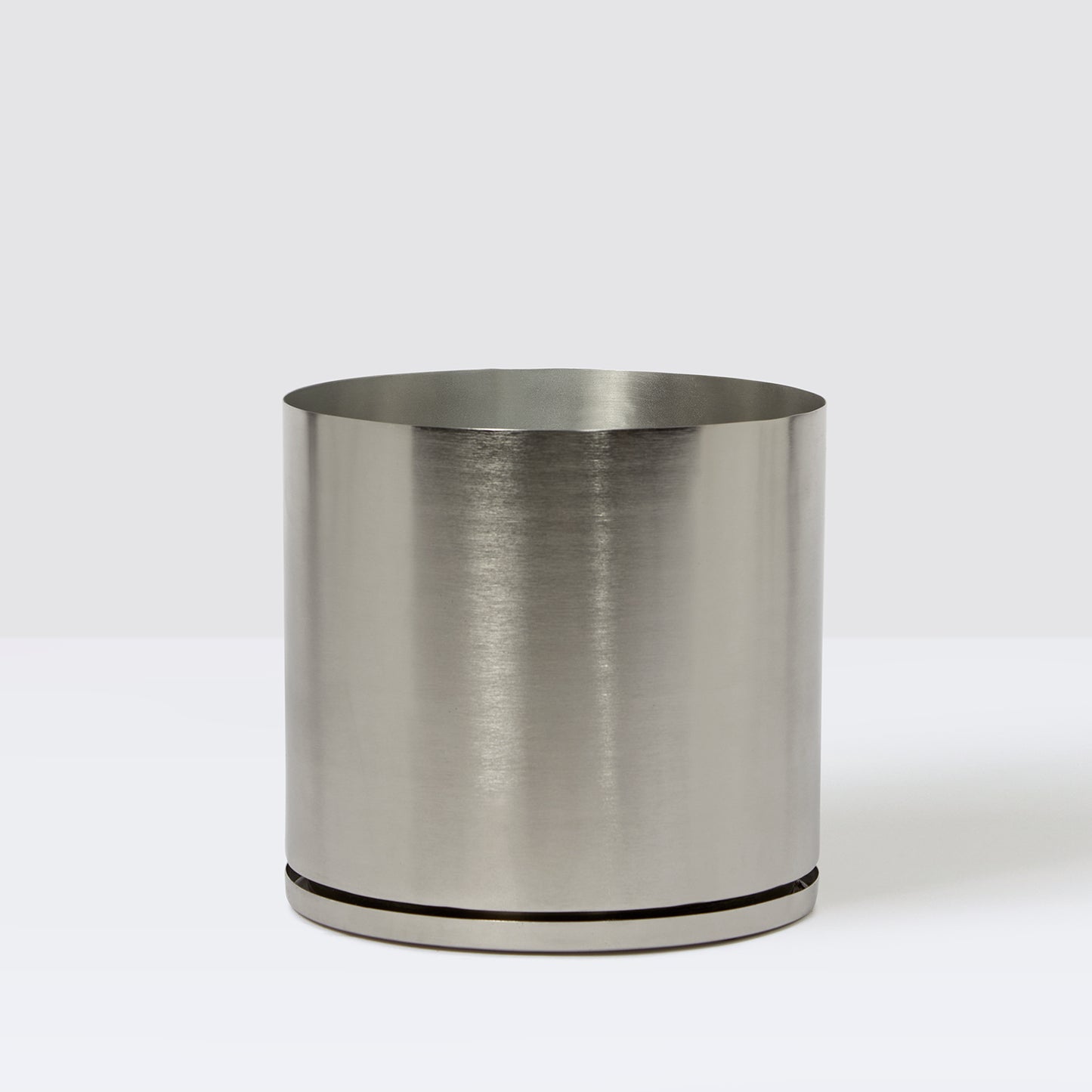 Brushed metal pot
