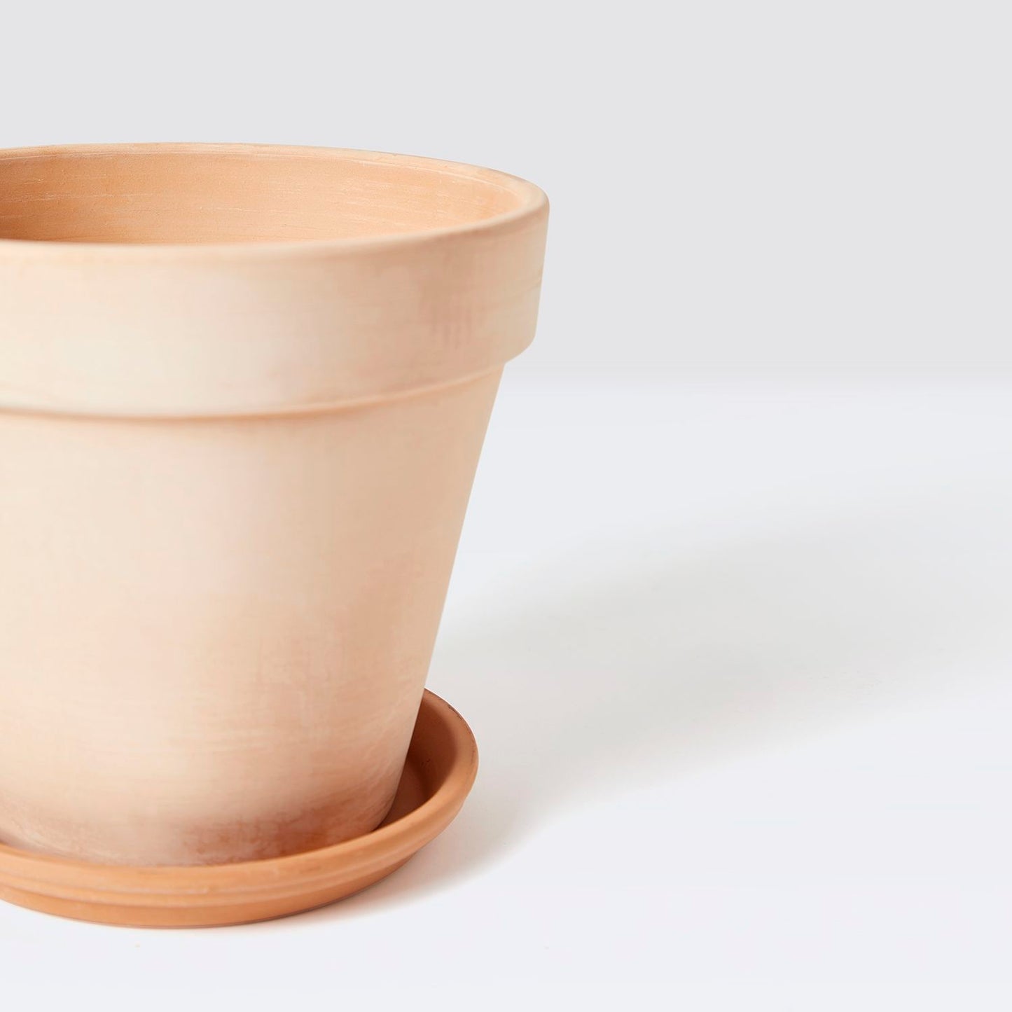 Terracotta pot with saucer